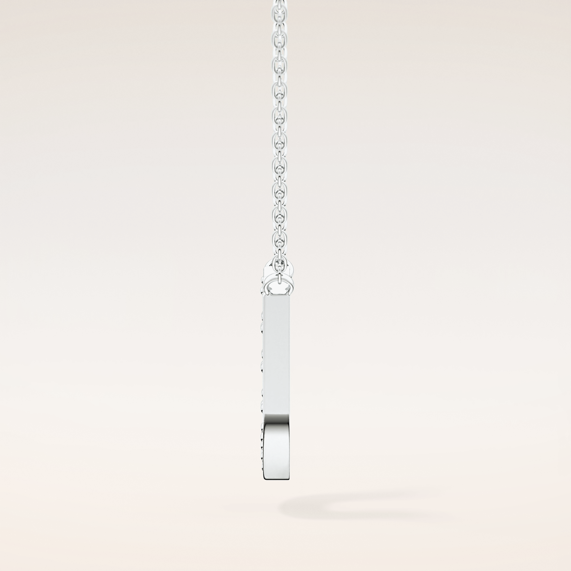 0.26 TCW Round Cut Moissanite U Initial Pendant Necklace