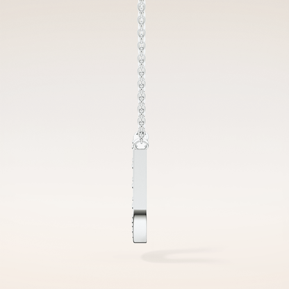 0.26 TCW Round Cut Moissanite U Initial Pendant Necklace