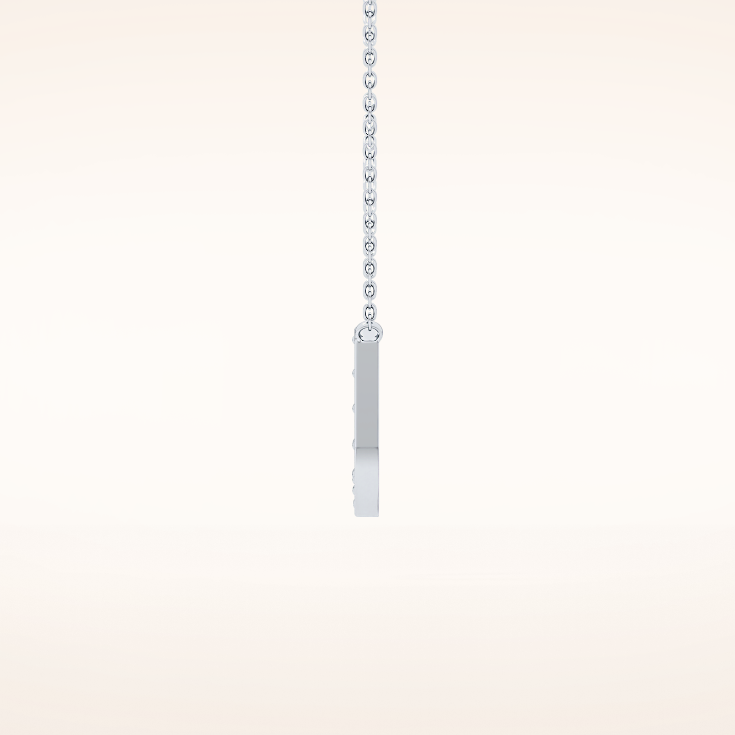 0.26 TCW Round Cut Moissanite U Initial Pendant Necklace