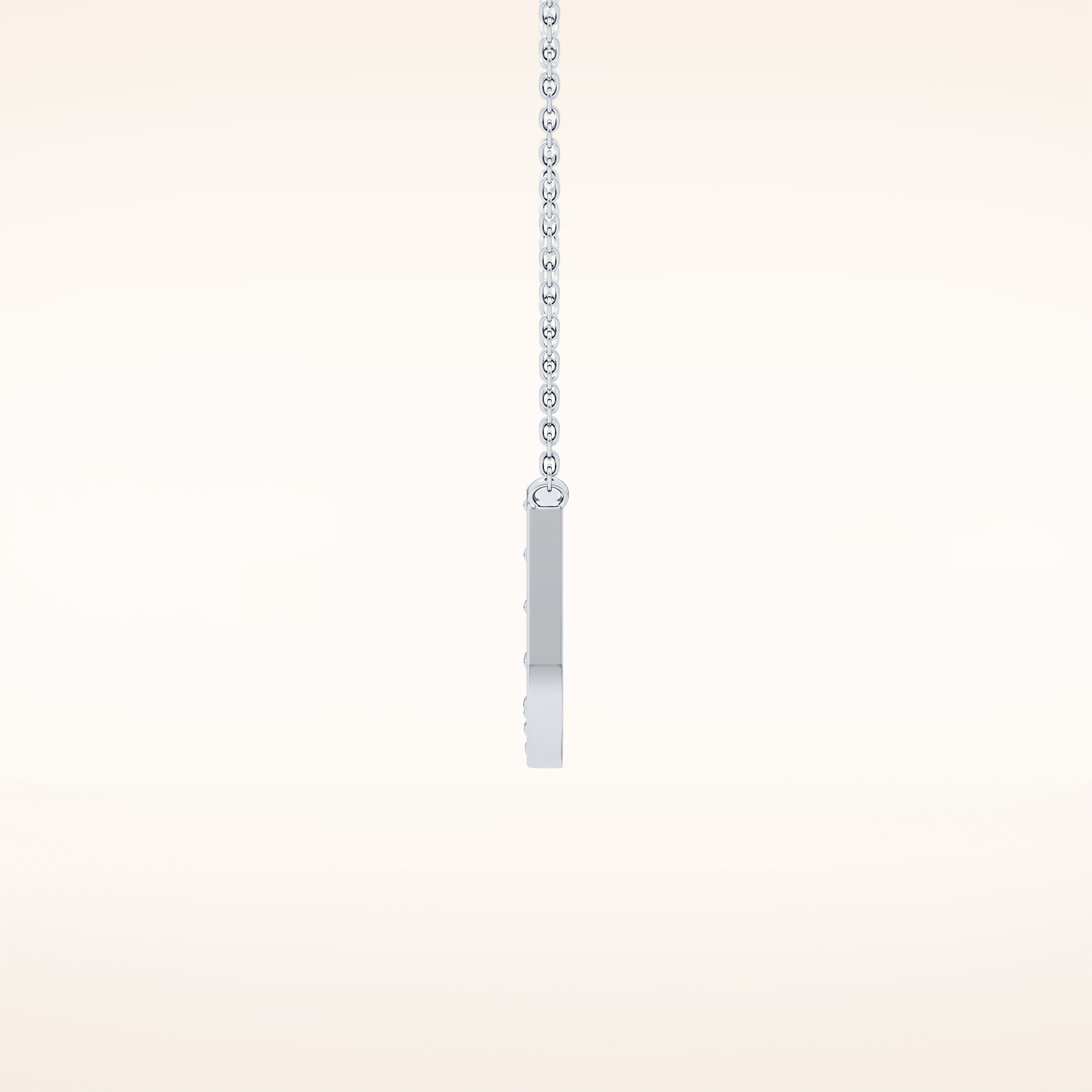 0.26 TCW Round Cut Moissanite U Initial Pendant Necklace