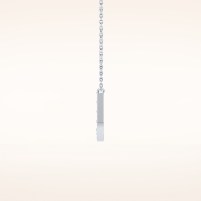 0.26 TCW Round Cut Moissanite U Initial Pendant Necklace