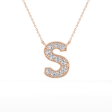 0.77 TCW Round Lab Grown Diamond S Initial Pendant Necklace