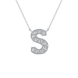 0.77 TCW Round Lab Grown Diamond S Initial Pendant Necklace