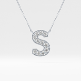 0.77 TCW Round Lab Grown Diamond S Initial Pendant Necklace