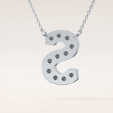 0.77 TCW Round Cut Moissanite S Initial Shaped Necklace