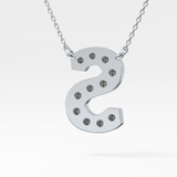 0.77 TCW Round Lab Grown Diamond S Initial Pendant Necklace