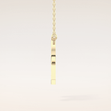 0.348 TCW Round Cut Moissanite R Initial Shaped Necklace