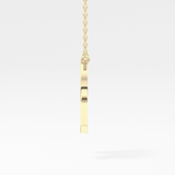 0.348 TCW Round Lab Grown Diamond R Initial Pendant Necklace