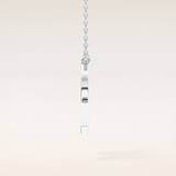 0.348 TCW Round Cut Moissanite R Initial Shaped Necklace