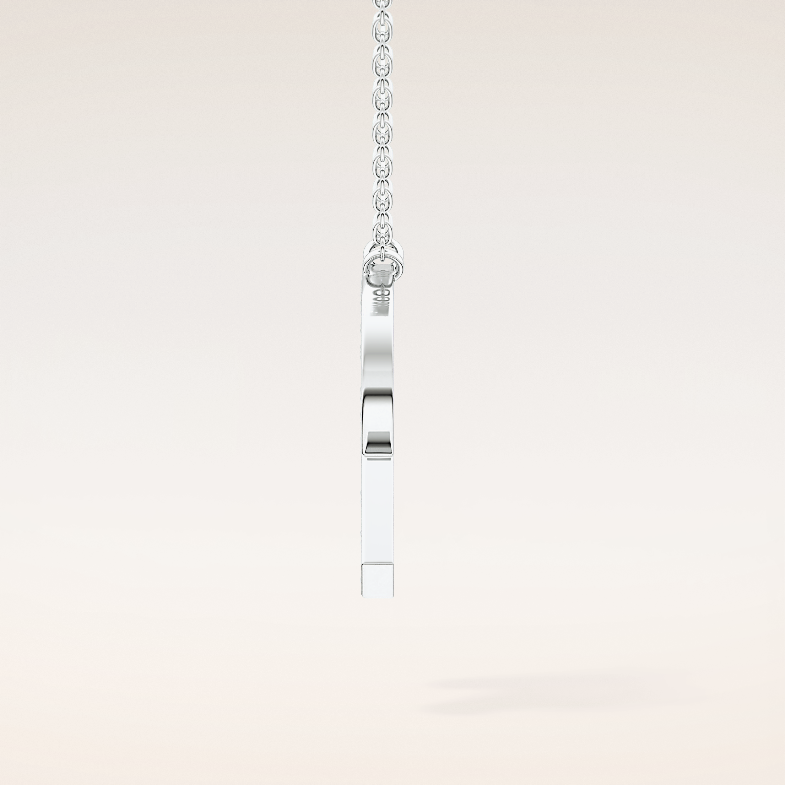 0.348 TCW Round Cut Moissanite R Initial Shaped Necklace