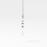 0.348 TCW Round Lab Grown Diamond R Initial Pendant Necklace