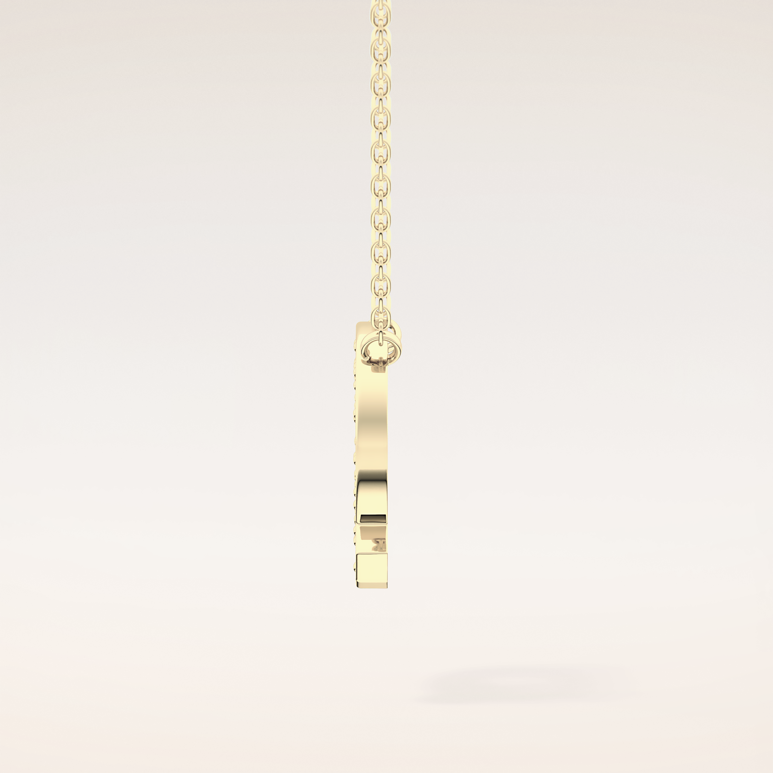0.268 TCW Round Cut Moissanite Q Initial Pendant Necklace