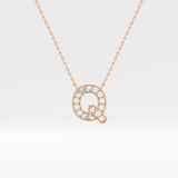 0.268 TCW Round Lab Grown Diamond Q Initial Pendant Necklace