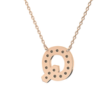 0.268 TCW Round Lab Grown Diamond Q Initial Pendant Necklace