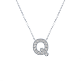 0.268 TCW Round Lab Grown Diamond Q Initial Pendant Necklace