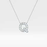 0.268 TCW Round Lab Grown Diamond Q Initial Pendant Necklace