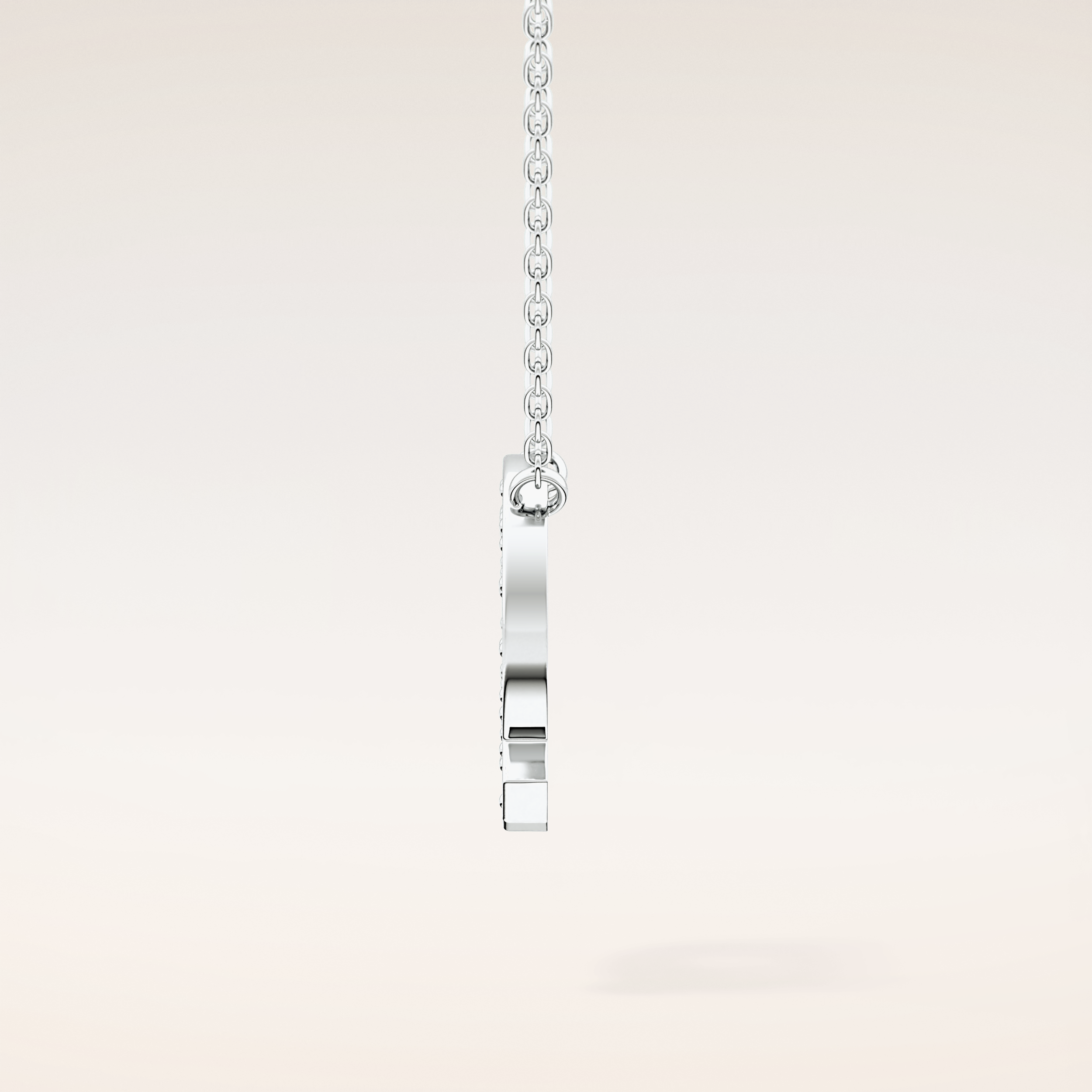 0.268 TCW Round Cut Moissanite Q Initial Pendant Necklace