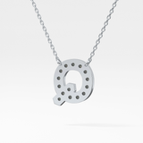 0.268 TCW Round Lab Grown Diamond Q Initial Pendant Necklace