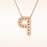 0.39 TCW Round Cut Moissanite P Initial Shaped Necklace