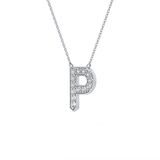 0.39 TCW Round Lab Grown Diamond P Initial Shaped Necklace