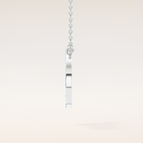 0.39 TCW Round Cut Moissanite P Initial Shaped Necklace