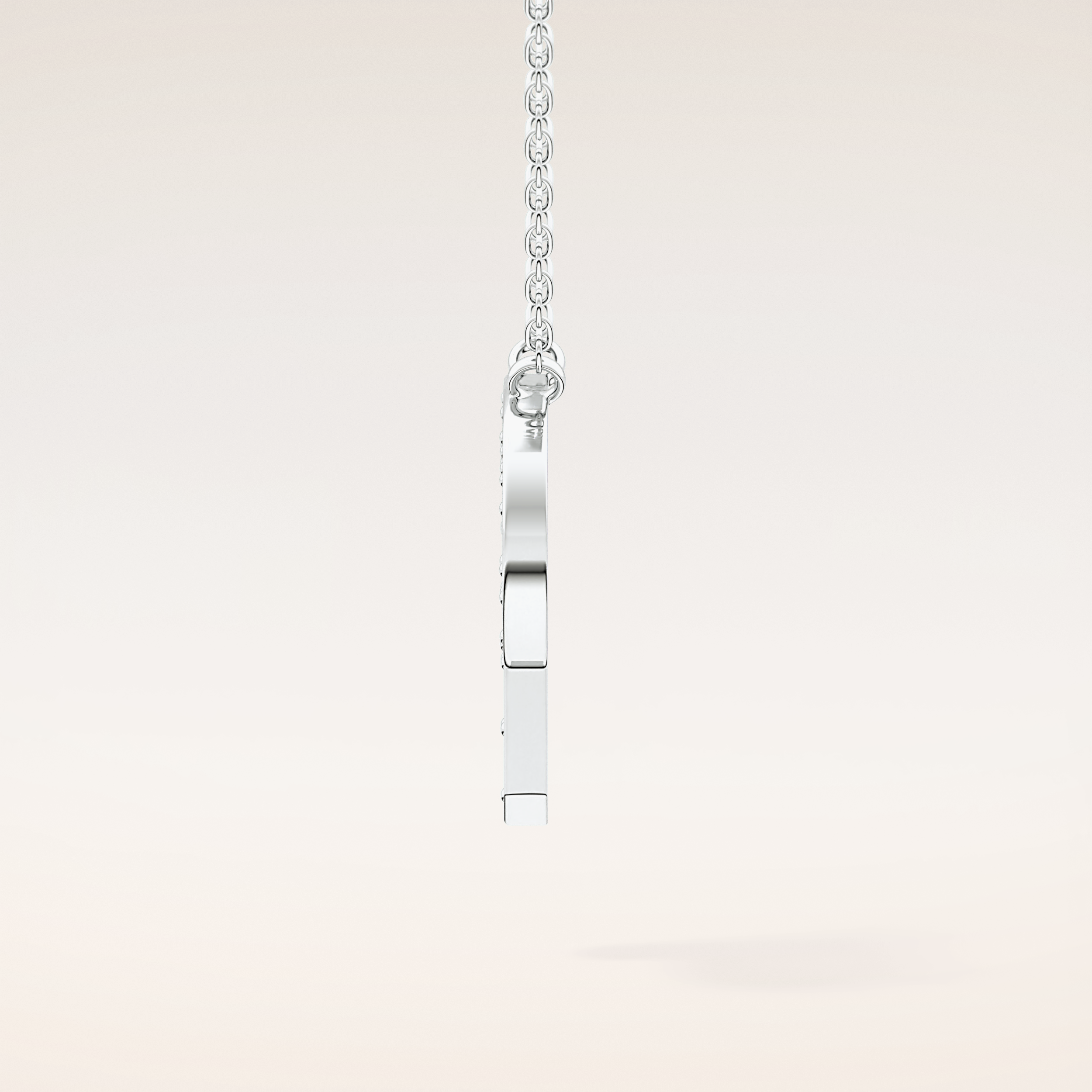 0.39 TCW Round Cut Moissanite P Initial Shaped Necklace