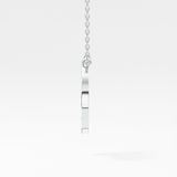 0.39 TCW Round Lab Grown Diamond P Initial Shaped Necklace