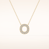 0.22 TCW Round Cut Moissanite O Initial Shaped Necklace
