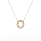 0.22 TCW Round Lab Grown Diamond O Initial Shaped Necklace