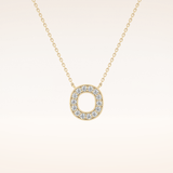 0.22 TCW Round Cut Moissanite O Initial Shaped Necklace