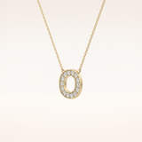 0.22 TCW Round Cut Moissanite O Initial Shaped Necklace
