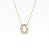 0.22 TCW Round Lab Grown Diamond O Initial Shaped Necklace