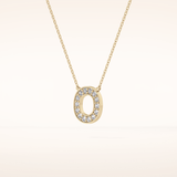 0.22 TCW Round Cut Moissanite O Initial Shaped Necklace