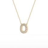 0.22 TCW Round Lab Grown Diamond O Initial Shaped Necklace