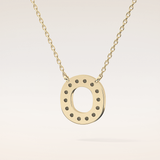 0.22 TCW Round Cut Moissanite O Initial Shaped Necklace