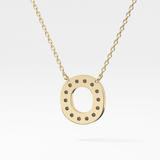 0.22 TCW Round Lab Grown Diamond O Initial Shaped Necklace
