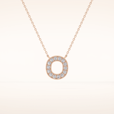 0.22 TCW Round Cut Moissanite O Initial Shaped Necklace