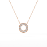 0.22 TCW Round Lab Grown Diamond O Initial Shaped Necklace