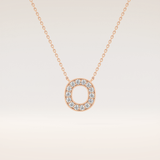 0.22 TCW Round Cut Moissanite O Initial Shaped Necklace