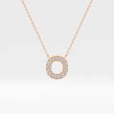 0.22 TCW Round Lab Grown Diamond O Initial Shaped Necklace