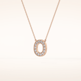 0.22 TCW Round Cut Moissanite O Initial Shaped Necklace