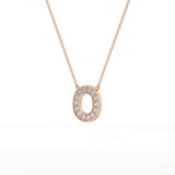0.22 TCW Round Lab Grown Diamond O Initial Shaped Necklace