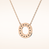 0.22 TCW Round Cut Moissanite O Initial Shaped Necklace