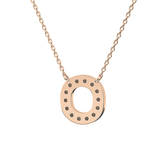 0.22 TCW Round Lab Grown Diamond O Initial Shaped Necklace