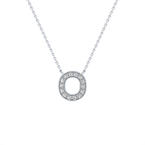 0.22 TCW Round Lab Grown Diamond O Initial Shaped Necklace
