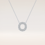 0.22 TCW Round Cut Moissanite O Initial Shaped Necklace