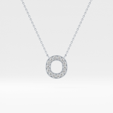 0.22 TCW Round Lab Grown Diamond O Initial Shaped Necklace