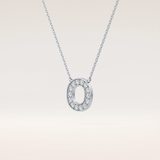 0.22 TCW Round Cut Moissanite O Initial Shaped Necklace