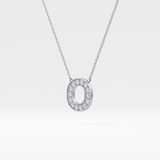 0.22 TCW Round Lab Grown Diamond O Initial Shaped Necklace
