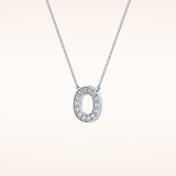 0.22 TCW Round Cut Moissanite O Initial Shaped Necklace
